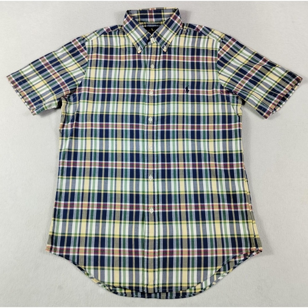 Ralph Lauren Shirt Mens Small Multicolor Plaid Short Sleeve Button Down Preppy